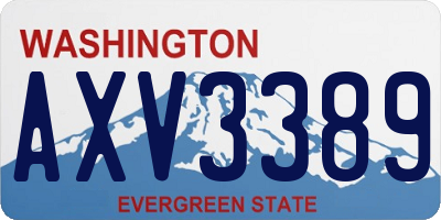 WA license plate AXV3389