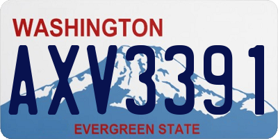 WA license plate AXV3391