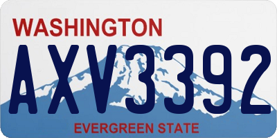 WA license plate AXV3392