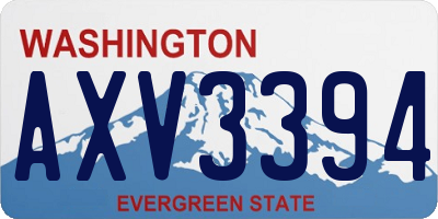 WA license plate AXV3394