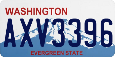 WA license plate AXV3396