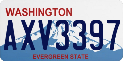 WA license plate AXV3397