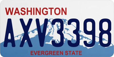 WA license plate AXV3398