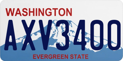 WA license plate AXV3400