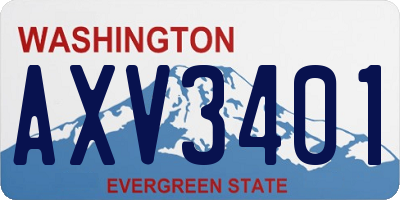 WA license plate AXV3401