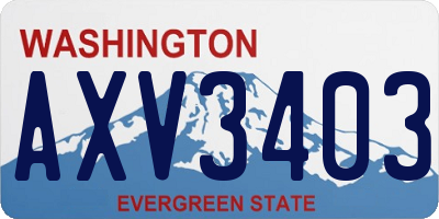 WA license plate AXV3403