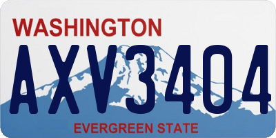 WA license plate AXV3404