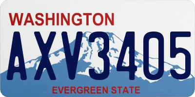 WA license plate AXV3405