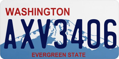 WA license plate AXV3406