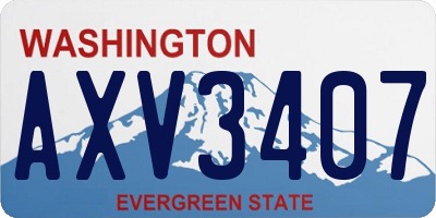WA license plate AXV3407