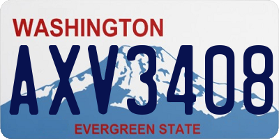 WA license plate AXV3408