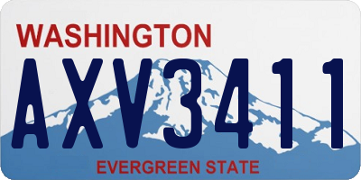 WA license plate AXV3411