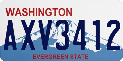 WA license plate AXV3412