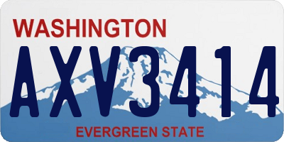 WA license plate AXV3414