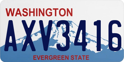 WA license plate AXV3416