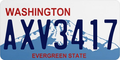 WA license plate AXV3417