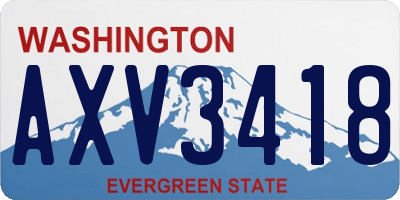 WA license plate AXV3418