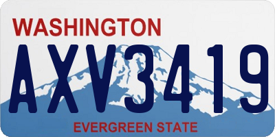 WA license plate AXV3419