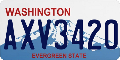 WA license plate AXV3420