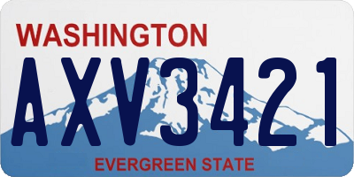 WA license plate AXV3421