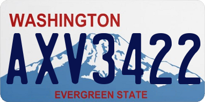 WA license plate AXV3422
