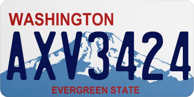 WA license plate AXV3424