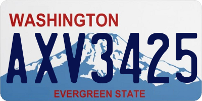 WA license plate AXV3425