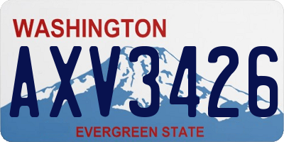 WA license plate AXV3426