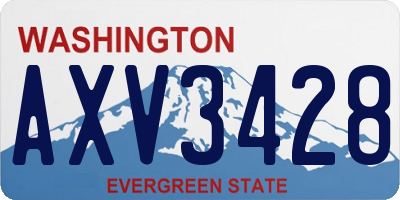 WA license plate AXV3428