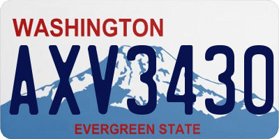 WA license plate AXV3430