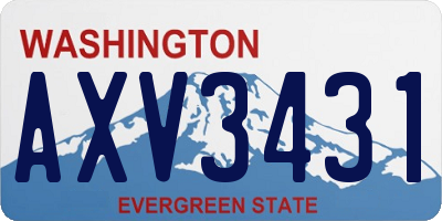 WA license plate AXV3431