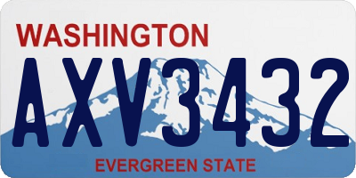 WA license plate AXV3432
