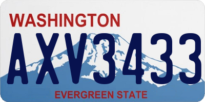 WA license plate AXV3433