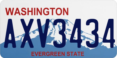 WA license plate AXV3434