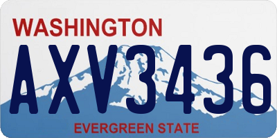 WA license plate AXV3436