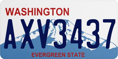 WA license plate AXV3437