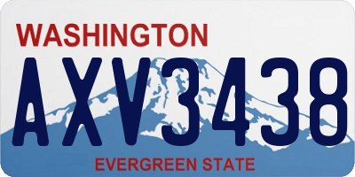 WA license plate AXV3438