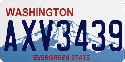 WA license plate AXV3439