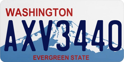 WA license plate AXV3440