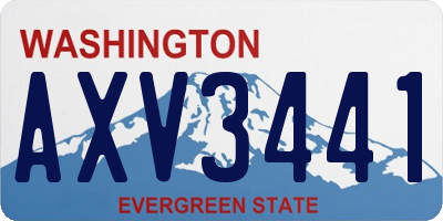 WA license plate AXV3441