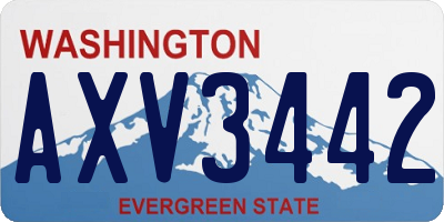 WA license plate AXV3442