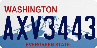 WA license plate AXV3443