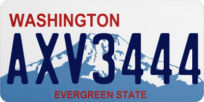 WA license plate AXV3444