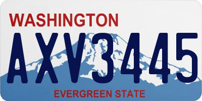WA license plate AXV3445