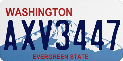 WA license plate AXV3447