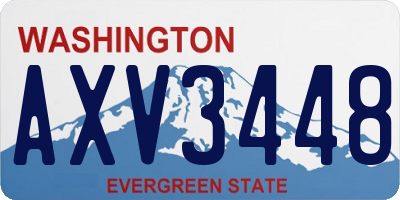 WA license plate AXV3448