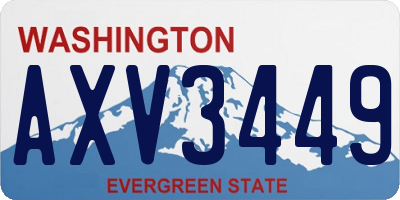 WA license plate AXV3449