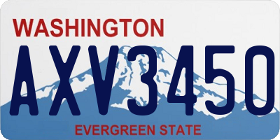 WA license plate AXV3450