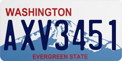 WA license plate AXV3451