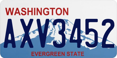 WA license plate AXV3452